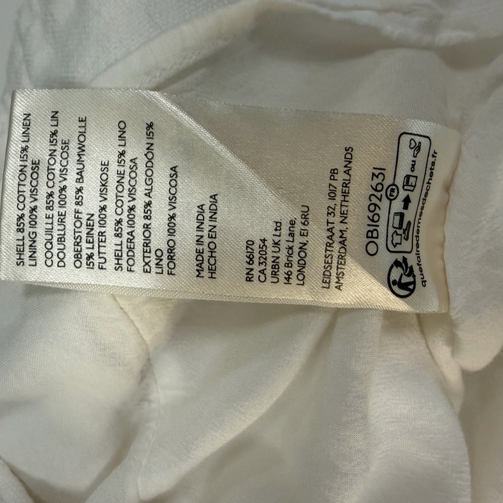 Pilcro Feminine White Cotton Pencil Dress Size 4 Sleeveless Ruffled Sleeve - Picture 9 of 9